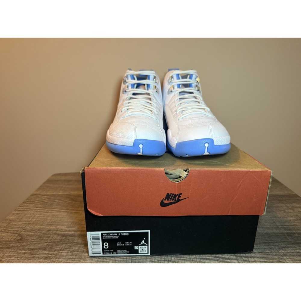 Air Jordan 12 Retro University Blue White Men Basketball Shoes CT8013-112 Size 8 - Picture 6 of 7
